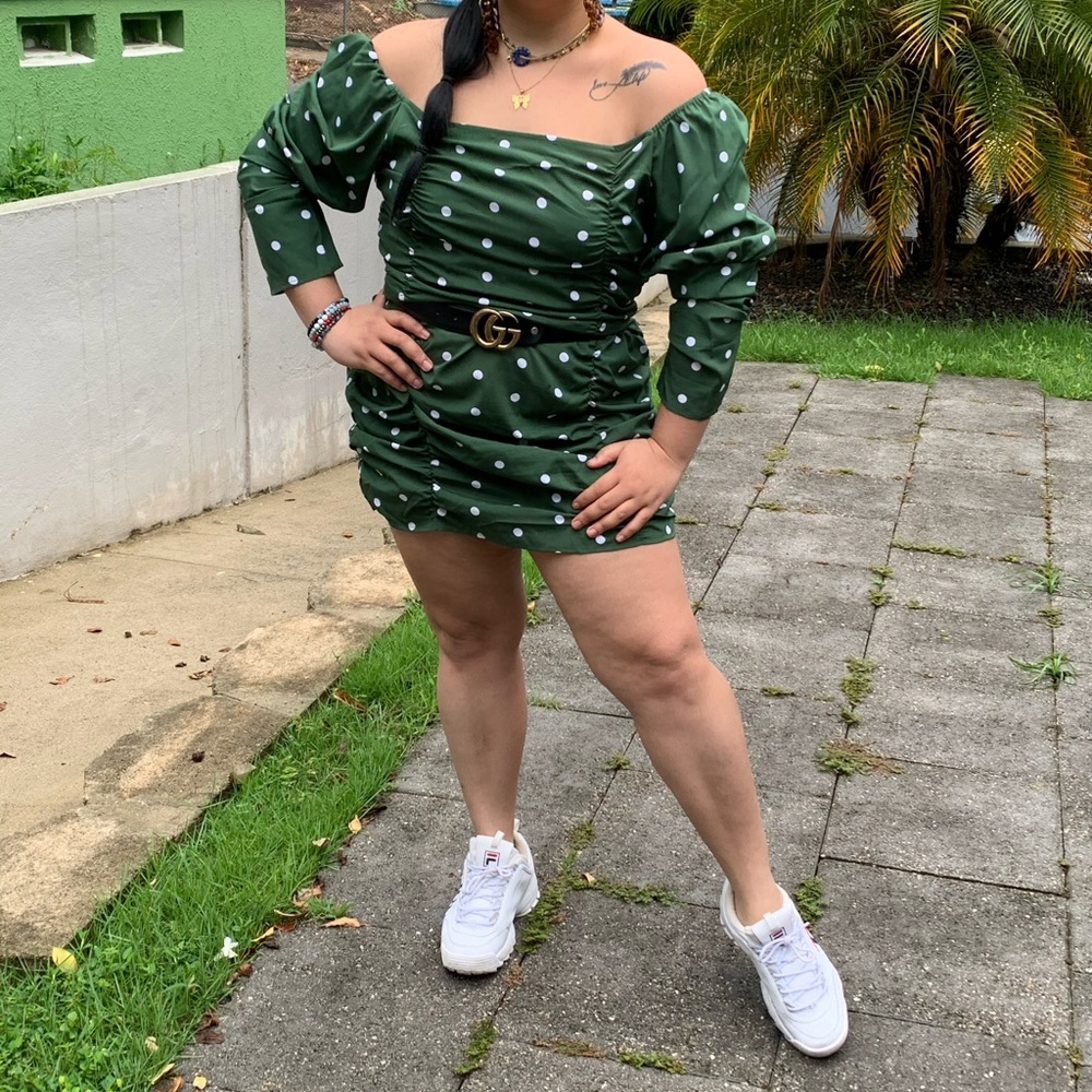 Green Polkadots Dress